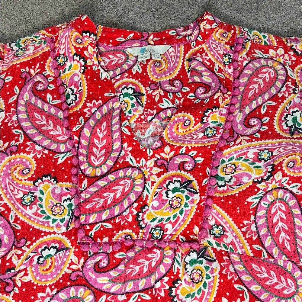 Boden Evangeline Linen Paisley Shift Dress size 6 - Picture 4 of 7